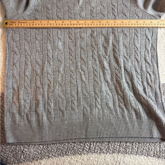 Talbots Sweater womens plus size 1x petite Cable Knit crew Neck Nylon Lamb wool - Picture 5 of 12